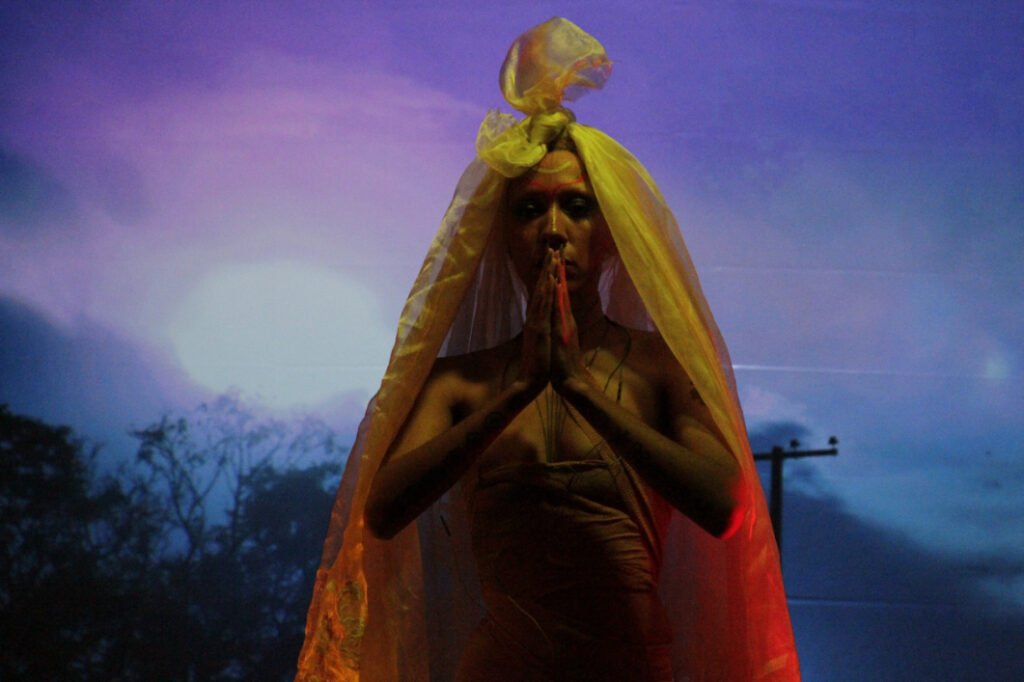 Aquarius Funkk performs 'The Lone Flamingo' at OUTsider Festival, February 2024. The Vortex, Austin, Texas